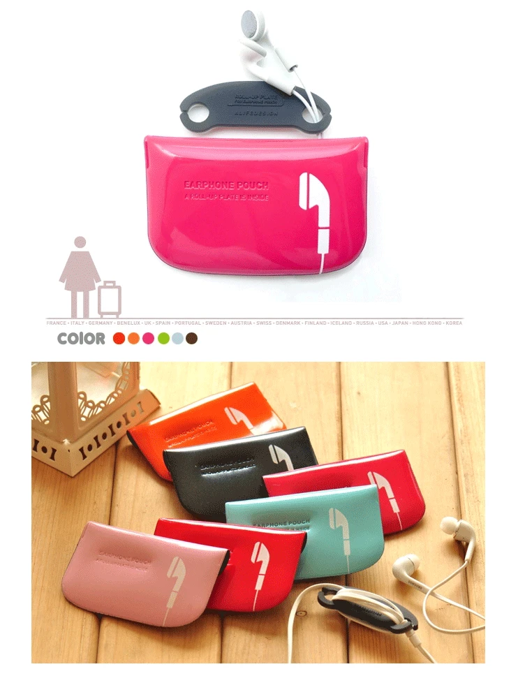 waterproof PVC colorful earphone bag