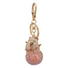 promotional and popular nickle free colorful rhinestone pig toy Chinese characters pendant keychains jewelry in alibaba