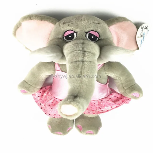 stuffed elephant with pink dress the elephant plush toy