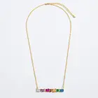 2019 Joyeria Fashion Necklaces Wholesale Joyeria Rainbow CZ Stone Charm Choker Necklace Women