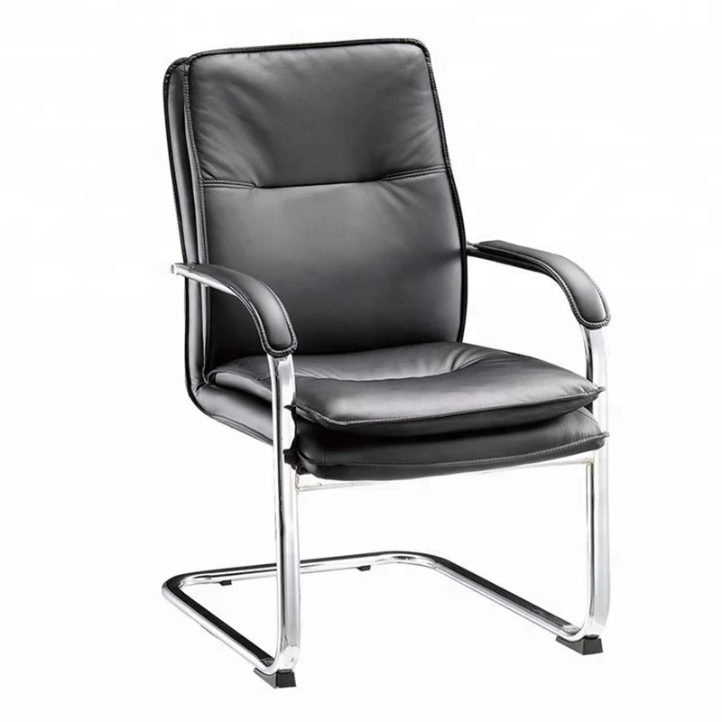 Cheap Conference Room Ergonomic Office Chair Leather No Wheels