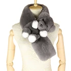 2018 winter fluffy ladies rabbit fur scarf real