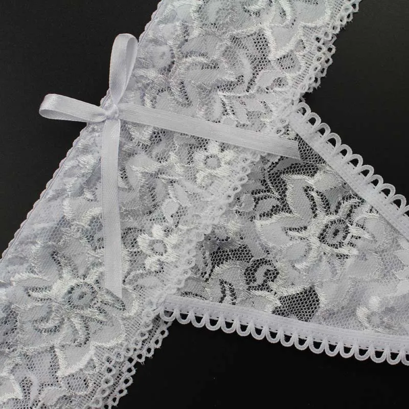 Stock Bowknot transparent jacquard low waist Lace sey panties women underwear thongs bragas women panties sey underwear women br