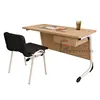 Wooden steel frame office computer laptop desk / study table design for teacher