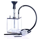 square transparent chicha LED sheesha flash light acrylic hookah shisha