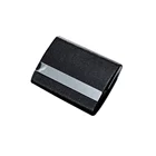 Pocket mini briefcase stainless steel and pu leather business card holder
