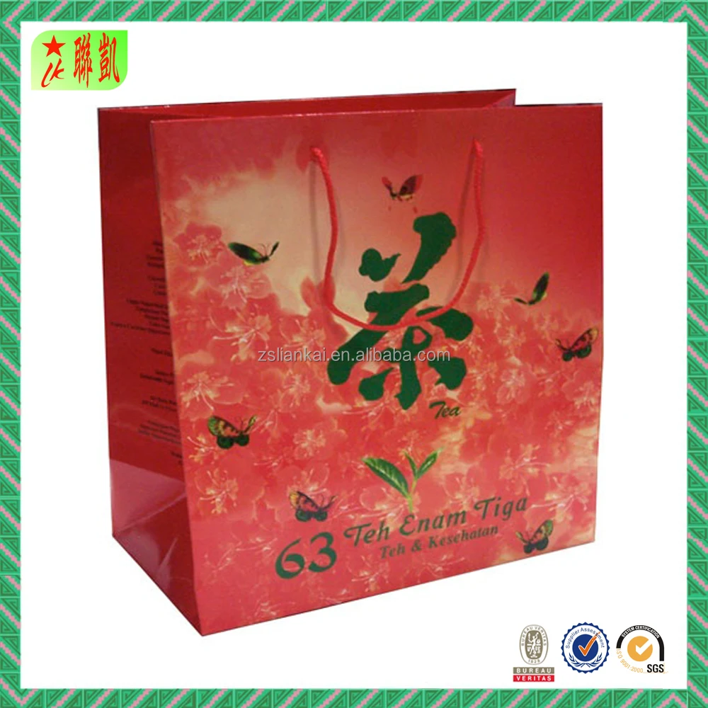 pink glitter paper gift bag for promotional products packaging