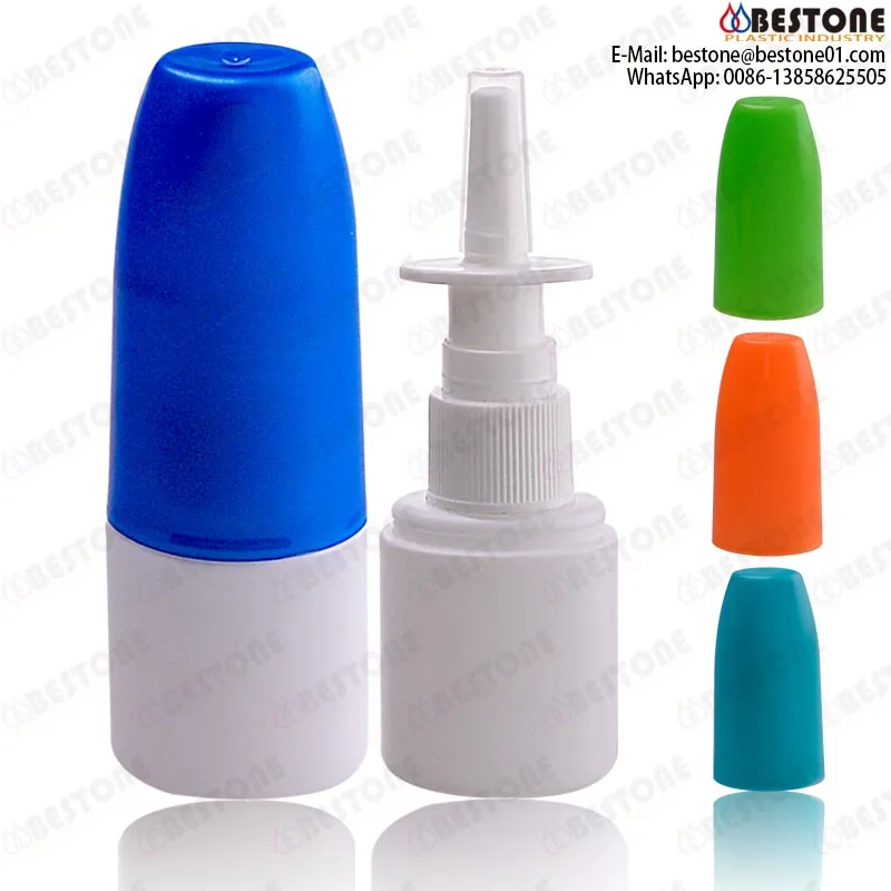 China al por mayor fábrica 20 ml PE estéril plástico aerosol vacío botella de spray nasal para botella de plástico farmacéuticas