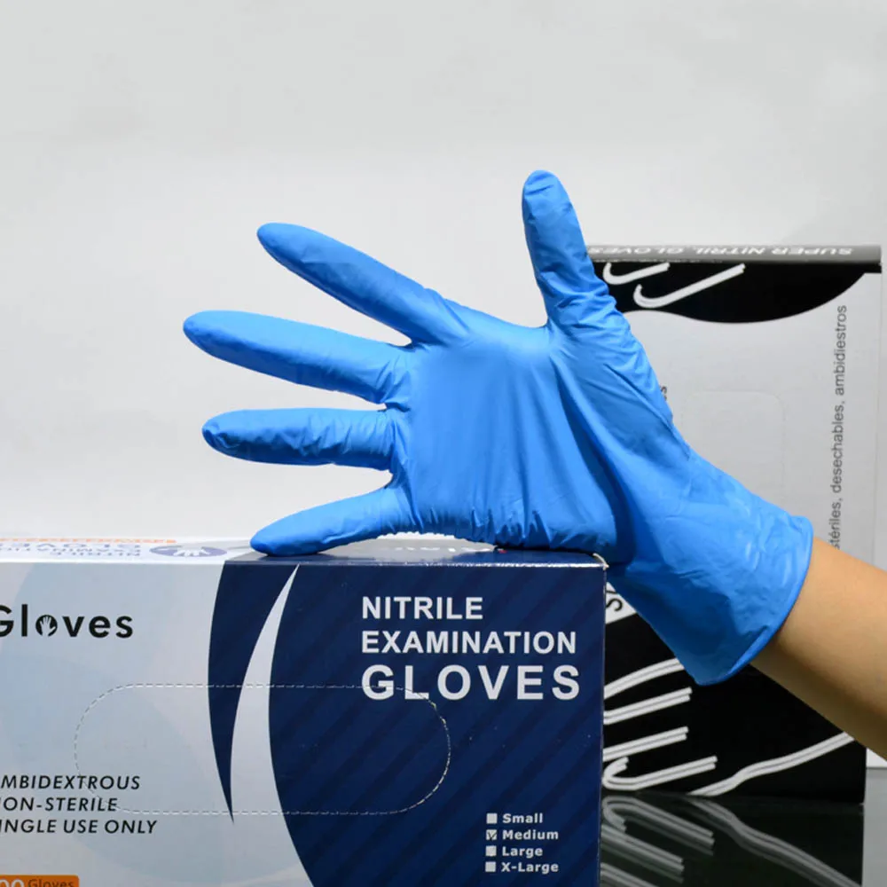 disposable powder-free nitrile examination gloves