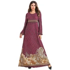 abaya wholesale red cotton knitted print embroidery abaya elegant ladies muslim dress kaftan long sleeve long dresses
