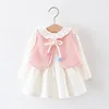 Two piece cotton long sleeve 6M-3T children girl baby latin dance maxi dress