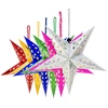 30cm New Colorful Paper Star Lantern Customized Hollow Star Shaped Metal Hanging Home Decoration Christmas Party Supplies