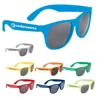 Wholesale beach sun visor competitive price plastic blue frames OEM own logo printed black AC lenses Italy design CE sunglasses