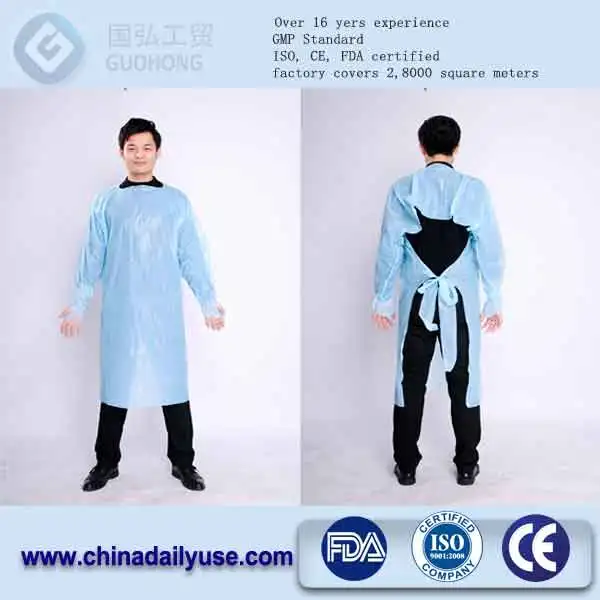 Disposable surgical CPE gown