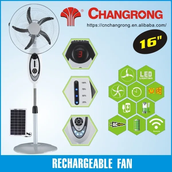 16inch Rechargeable Solar Fan DC Home