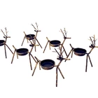 hot sale set of 6 reindeer metal tea light candle holders