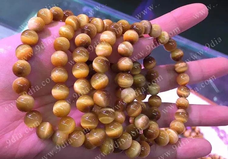 Wholesale Natural Tiger Eye Beads Green Mineral Gemstones Star-Shaped Round Gems