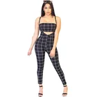 2019 Sexy Two-piece Set Women Strapless Tops Lace-up Pantsuit Two Piece Set Women Clothing