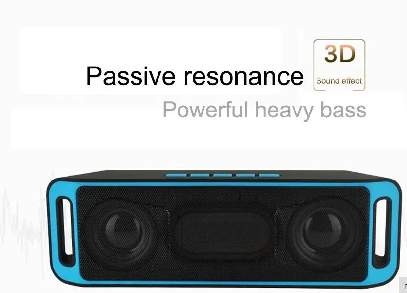 New sc-208 Portable V2.1 Stereo Wireless speaker Support Handsfree FM Radio AUX USB TF Card Mic for IOS Android Phone - ANKUX.COM