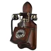 Antique Wooden Phone Home Decorative Wall Mounted Telephone Corded