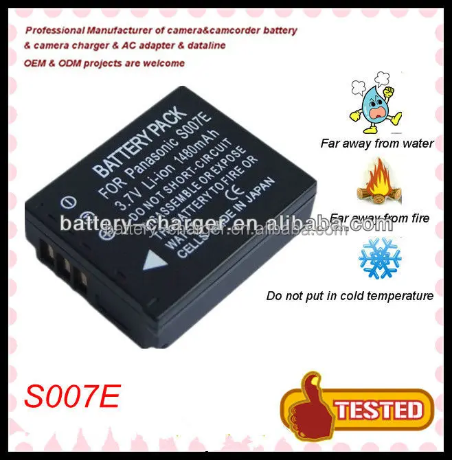 Cheapest full decoded camera battery for panasonic S007E S007