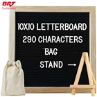 2018 hot selling Black felt letter board 10*10inch oak frame felt letter board