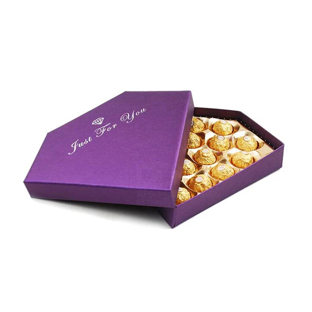 diamond shape purple candy box wedding gift