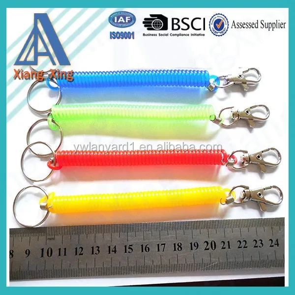 Elastic Spring Coiled Plastic Key Chain Key Ring Spiral Strap Stretchy