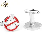 Fashion custom silver ghost busters shape souvenir gift cufflinks for men