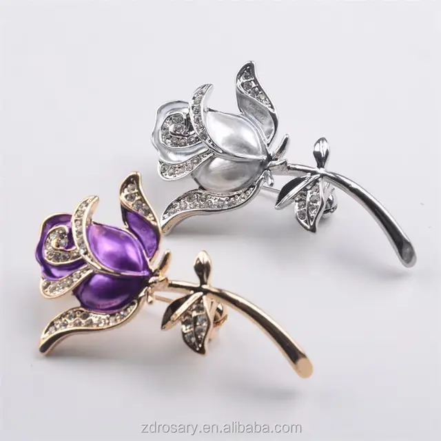 gifts for lady and wedding unique alloy enamel rose brooch