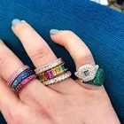 Brazil Jewelry Micro Paved AAA Cubic Zircon Stone 925 Silver CZ Ring Womans Finger Rings Fine Jewelry