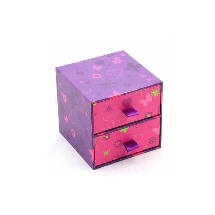 custom printing 2 layer paper drawer style gift color box