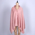 Provide free sample knitted fastener pink popcorn cora fleece blanket ladies shawl women