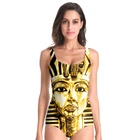 Egyptian Style Long Sleeve Digital Printing Cosplay Summer Ladies One Piece Women Bikini Swimwear