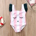 Custom oem beachwear pink little girls swimwear kids bikini