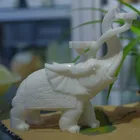 White marble statue of elephant sculptures white jade