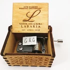 Wedding Return Gift Gift Wedding Music Box Mini Wooden Custom Hand Crank Music Box Wedding Return Gift