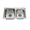 SUS304 Stainless steel double bowls fashion sink for kitchen sinks with drain bowl