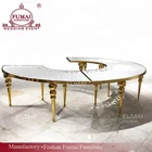 mdf and stainless steel legs dubai half moon used dining table