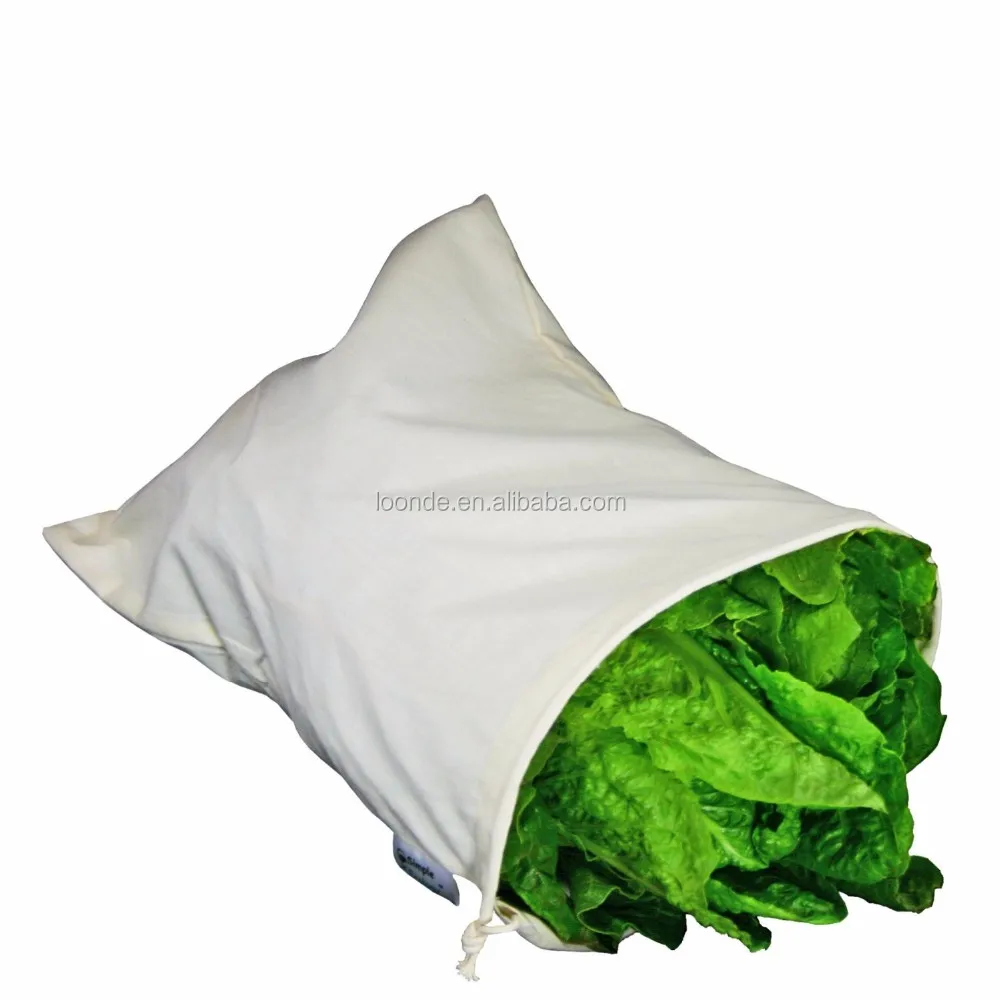 エコフレンドリー再利用可能な巾着有機綿モスリン農産物バッグ仕入れ・メーカー・工場