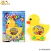 Rubber duck cartoon water game plastic kids ring toss mini game toys for kids