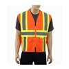 Hi vis ansi 107 security warning construction reflective vest with pockets ans zip