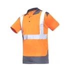 Two Tone Color Orange And Black Safety T Shirt Wholesale Reflective Mens Polo Shirt
