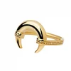 14k gold plated jewelry minimalist horn ring for girls