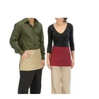 restaurant waiter and waitress uniform design half waist aprons