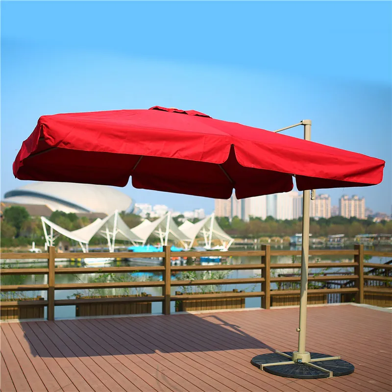 High Quality Outdoor Big Beach Sun Umbrella Square Garden Rain Umbrella Big Size With Stand Parasol 3m 4m Customized Size Cheap Buy Payung Besar Payung Ukuran Besar Big Payung Product On