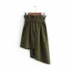 Z30834A European fashion autumn women department of loose bandwidth solid color paper bag irregular skirt