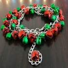New Products Fashion Christmas Art Red & Green Beads And Bells Bracelet
