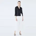 Summer Ladies Island Silk Twist Collar Double-Breasted Jacket Style Seven-Sleeve women Shirts In Bulk