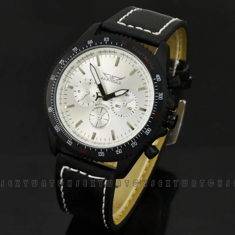 JARAGAR Brand Elegant Automatic Mechanical Watch 6 Hands Mens Watches Famous Wristwatch Leather Strap Relojes De Marca